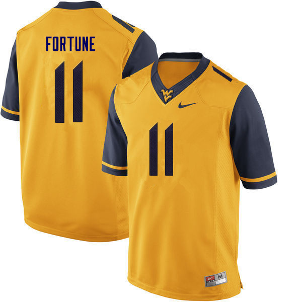 NCAA Men's Nicktroy Fortune West Virginia Mountaineers Gold #11 Nike Stitched Football College Authentic Jersey YP23F72YP